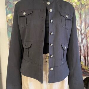 New York & Company Military,  Cropped Jacket Black Size 12